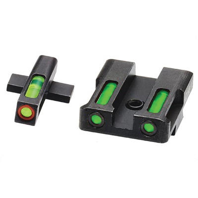 Hi-Viz LiteWave H3 Springfield XD/XDS/XDE/XDM Tritium Litepipe Green Night Sight Set With Orange Front Ring - XDN521 - Hiviz