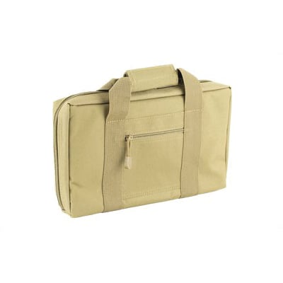 NCSTAR Discreet Pistol Case w/ Two Padded Compartments, Tan Nylon - CPT2903 - Ncstar