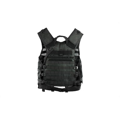 NCSTAR Modular Vest w/ Pistol Belt & Two Accessory Pouches Size Medium- 2XL Fully Adjustable, Black Nylon - CPV2915B - Ncstar