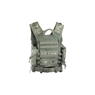 NCSTAR Tactical Vest w/ PALS Webbing Size Md- 2XL Fully Adjustable, Digital Camo Nylon - CTV2916D - Ncstar