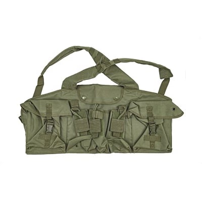 NCSTAR AK Chest Rig w/ 6 Magazine Pouches, Green Nylon - CVAKCR2921G - Ncstar