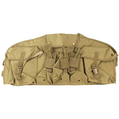 NCSTAR AK Chest Rig w/ 6 Mag Pouches, One Belly Pouch & Two Gear Pouches, Tan - CVAKCR2921T