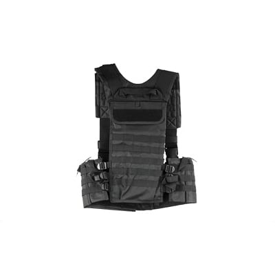 NCSTAR AR Chest Rig w/ PALS/MOLLE Webbing & 6 Double AR Magazine Pouches, Black Nylon - CVARCR2922B - Ncstar