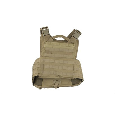 NCSTAR Plate Carrier Vest w/ 10"x12" Hard Plate Compatible Size Medium-2XL Fully Adj, Tan Nylon - CVPCV2924T