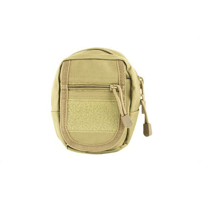 NCSTAR Small Utility Pouch w/ MOLLE Straps & Zippered Compartment, Tan Nylon - CVSUP2934T - Ncstar