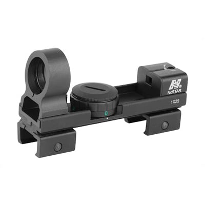 NCSTAR 5 MOA Red & Green Dot Optic w/ 3 Brightness Settings, Interchangeable Weaver & 3/8 Dovetail Mount, Black - DAB - Ncstar