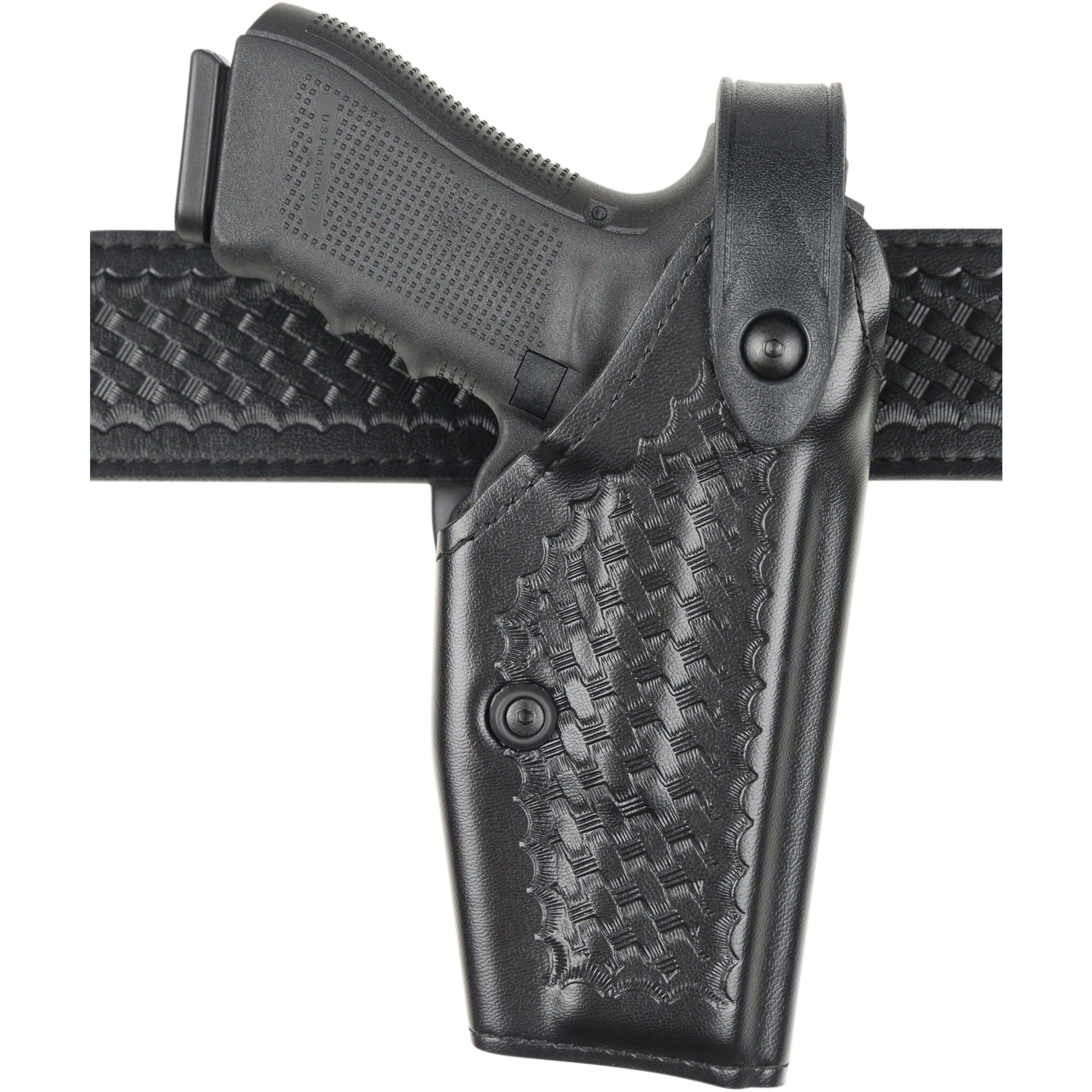 Safariland Right Hand Glock 17 Mid Ride Level II Retention Duty Holster, Black - 6280-8321-131
