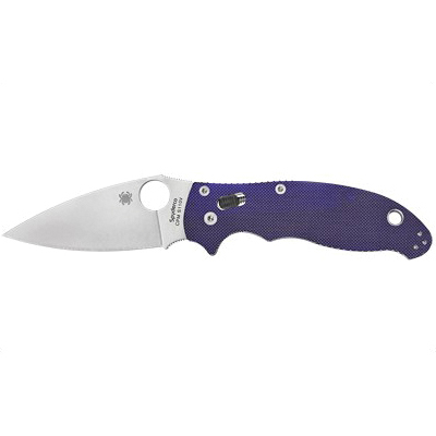Spyderco Manix 2 CPM S110V Plain Edge Folding Knife, Dark Blue - C101GPDBL2 - Spyderco