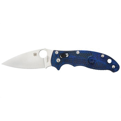 Spyderco Manix 2 3.37" Plain Drop Point Folding Knife, Translucent Blue - C101PBL2 - Spyderco