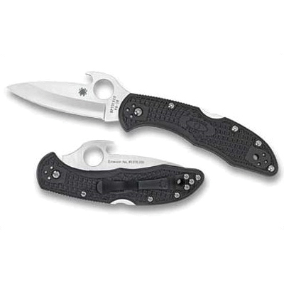 Spyderco Delica4 2.9" Plain Clip Point Folding Knife, Satin - C11PGYW - Spyderco