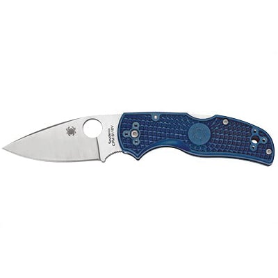 Spyderco Native 5 Plain Edge Lightweight Folding Knife, Dark Blue - C41PDBL5 - Spyderco