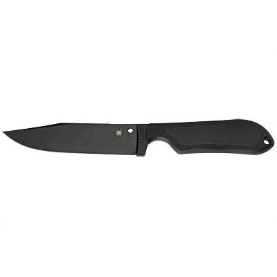 Spyderco Street Bowie 5" Plain Fixed Blade Knife, Black - FB04PBB - Spyderco