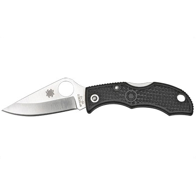 Spyderco Ladybug 3 1.94" Plain Clip Point Folding Knife, Black - LBKP3 - Spyderco