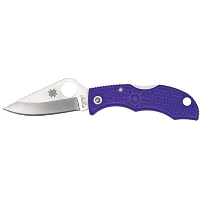 Spyderco Ladybug 3 1.94" Plain Clip Point Folding Knife, Purple - LPRP3