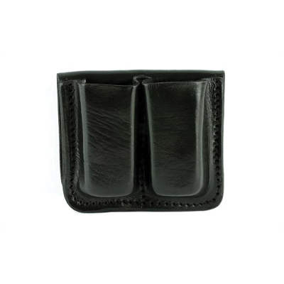 Tagua MC6 Double Mag Carrier, Fits Glock 9,40 Magazines,Black Leather, Ambi - MC6-022 - Tagua