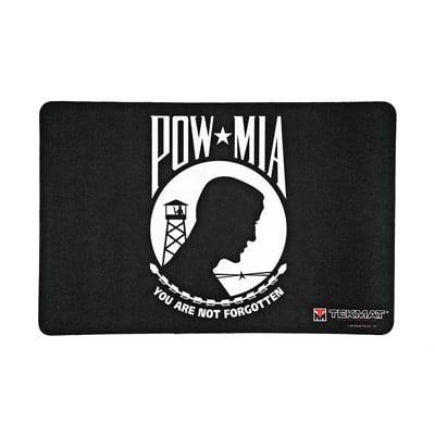TekMat POW MIA 17"x11" Pistol Mat With Small Microfiber TekTowel, Black - R17-POWMIA - Tekmat