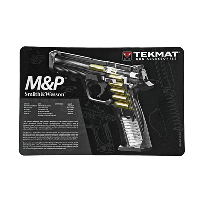 TekMat Smith & Wesson M&P 3D Cut Away 17"x11" Pistol Mat With Small Microfiber TekTowel, Black - R17-SW-MP-CA - Tekmat