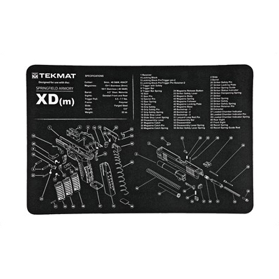 TekMat Springfield XDM 17"x11" Pistol Mat With Small Microfiber TekTowel, Black - R17-XDM - Tekmat