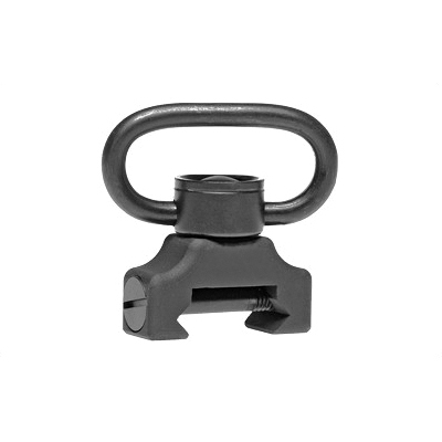 TROY QD Sling Mount with Swivel w/ 360 Degree Push Button Fits Battlerail, Black - SMOU-PBS-00BT-00 - Troy Industries