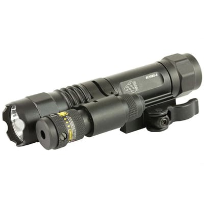 Leapers UTG Accushot Flashlight Fits Picatinny LED Weapon Flashlight with Adjustable Red Laser QD Mount, Black -  LT-ELP38Q-A - Leapers, Inc.