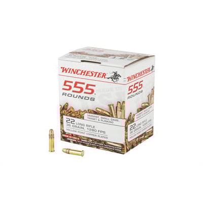 Winchester 22LR Ammo 36 Grain Hollow Point 555 Round Brick - 22LR555HP - Winchester