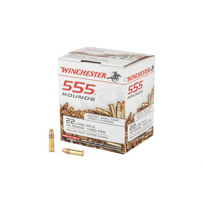 Winchester 22LR Ammo 36 Grain Hollow Point 555 Round Brick - 22LR555HP