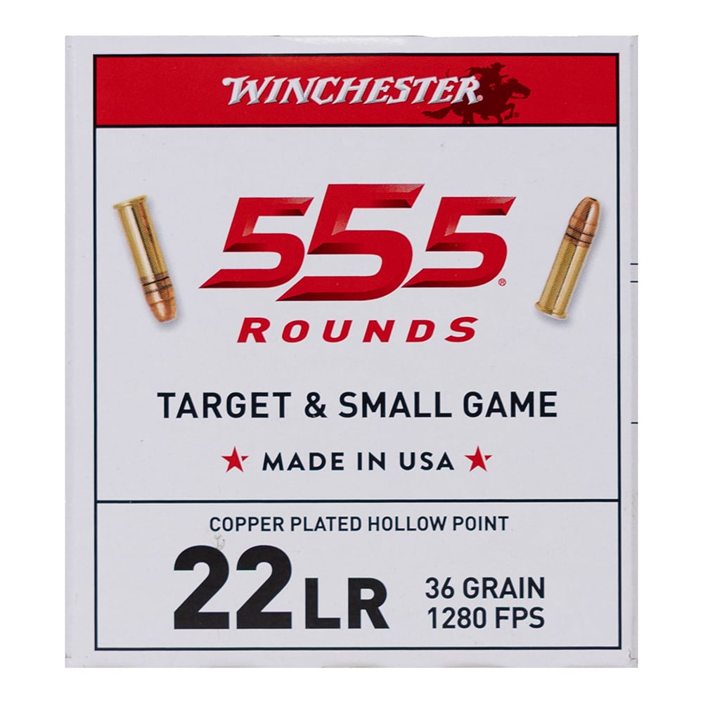Winchester 22LR Ammo 36 Grain Hollow Point 555 Round Brick - 22LR555HP - Winchester