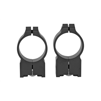 Warne Permanent Attached High 30mm Scope Rings For Ruger M77, Black - 15R7M