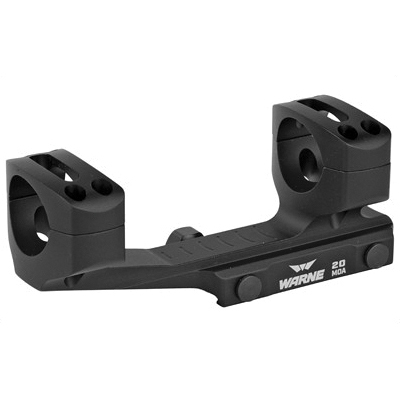 Warne 20 MOA 1 Piece Extended Skeletonized 1" Scope Mount For AR-15, Black - LRSKEL1TW - Warne
