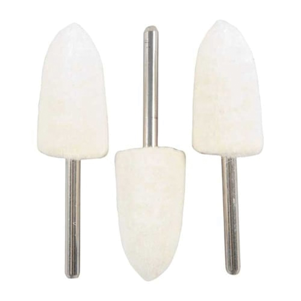 Brownells 1" x 0.50" Tapered Cone Mandrel Mounted Felt Bob, Pack of 3 - Brownells