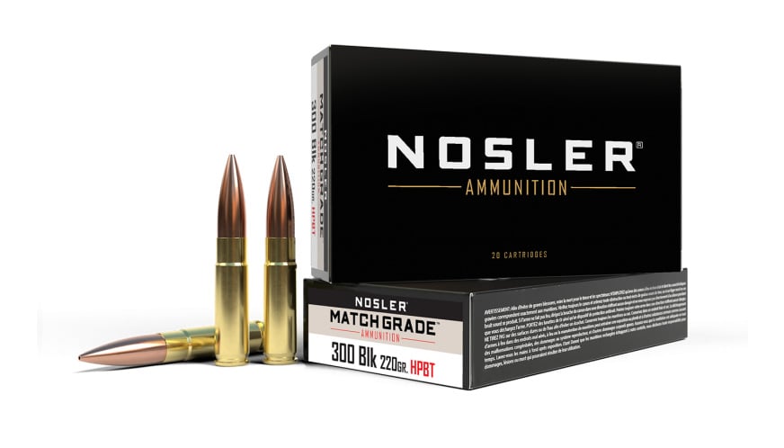Nosler Custom Competition 220gr 300 AAC Blackout Ammo, 20rds - 51275 - Nosler