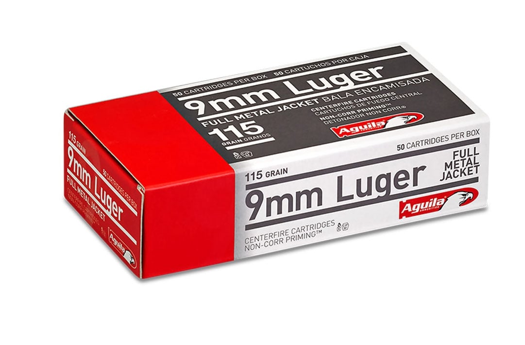 Aguila 9mm Luger 115gr FMJ 50 Rounds Ammunition - 1E097704 - Aguila