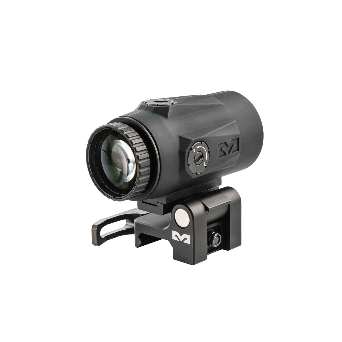 Meprolight MMX4 Magnifier with Integrated Side Flip Adapter 4x24mm - 4x Magnification with Side Flip Adapter for Quick Use - 8016000200 - Meprolight