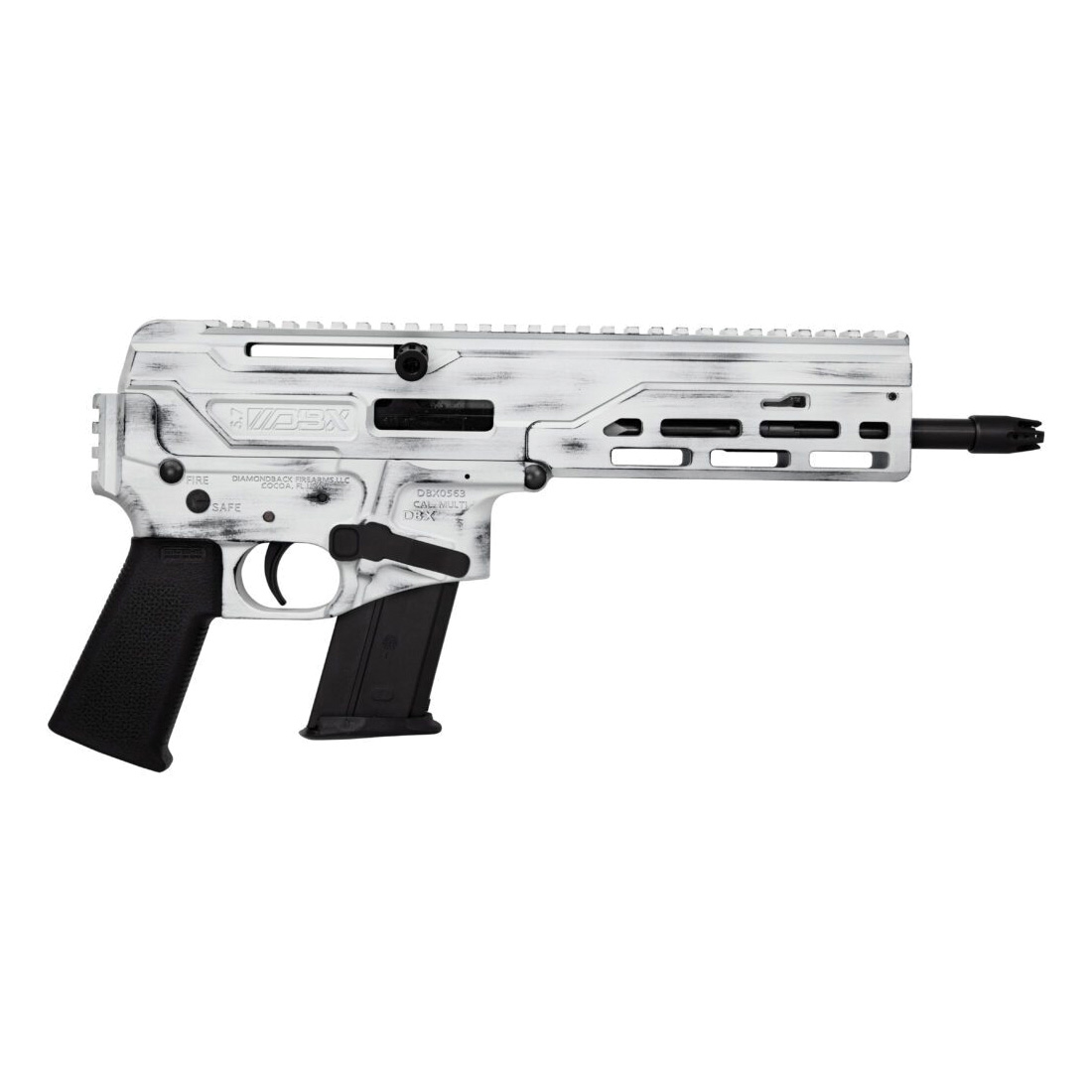 Diamondback Firearms DBX 5.7x28mm 8" AR Pistol, Battleworn Storm Trooper White - DB1614L401 - Diamondback