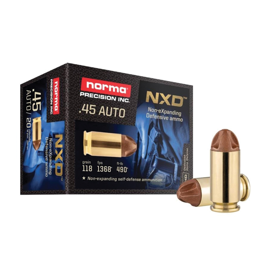 Norma .45 ACP 230 gr NXD 20rds Handgun Ammo for Superior Stopping Power - 611540020 - Norma