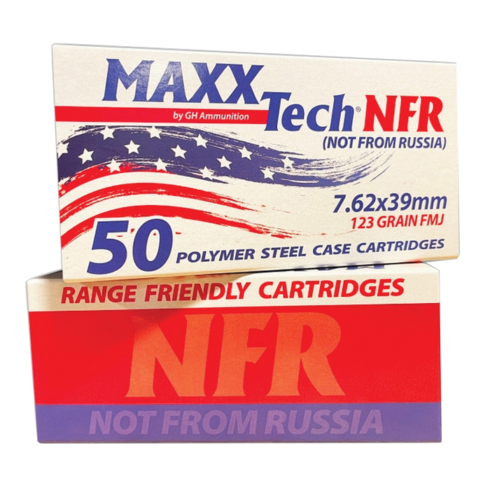 MaxxTech 7.62x39mm 123 gr FMJ 50rds Rifle Ammo for Affordable Training - MTNFR762 - Maxxtech Ammo
