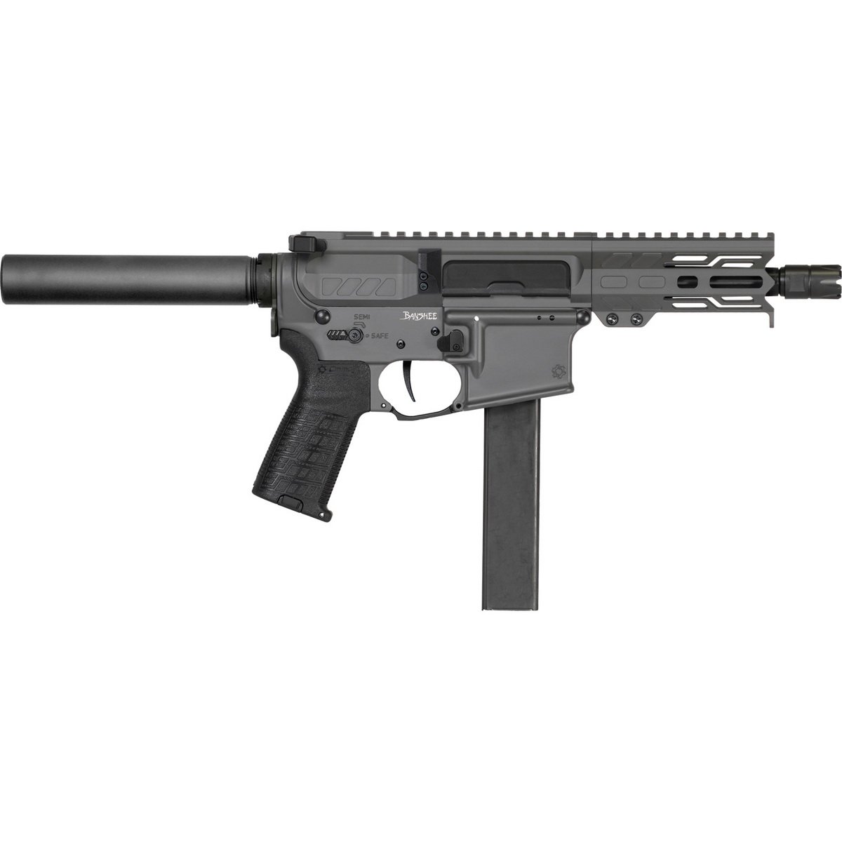 CMMG Banshee MK9 9mm 5" AR Pistol, Tungsten Gray - 91AB20DTNG - Cmmg