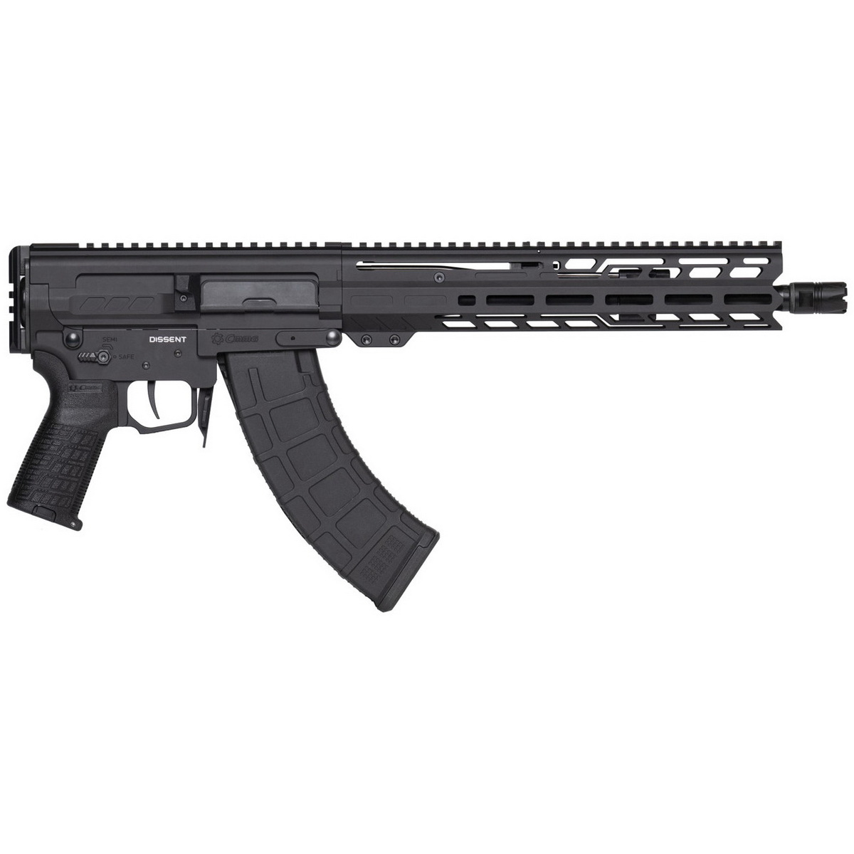 CMMG Dissent MK47 7.62x39mm 12.50" AR Pistol, Black - 86A8E0BAB - Cmmg