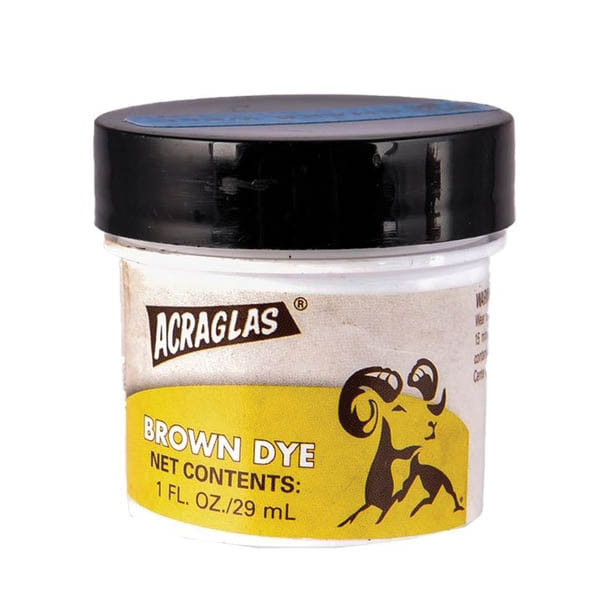 Brownells Acraglas Dye, 1 fl oz Screw-Cap Plastic Jar Brown