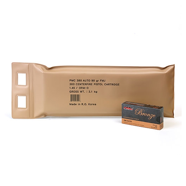 PMC Bronze 380 Auto/ACP 90gr FMJ Ammunition 300 Round Battle Pack - 380A-BP - Pmc