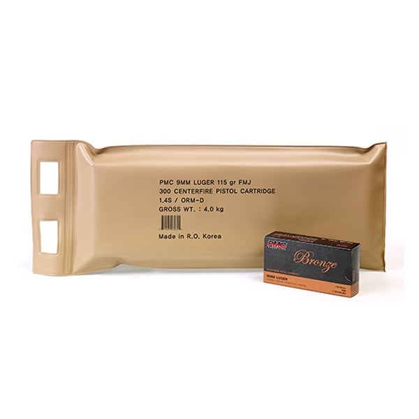 PMC Bronze 9mm 115gr FMJ Ammunition 300 Round Sealed Battle Pack - 9A-BP - Pmc