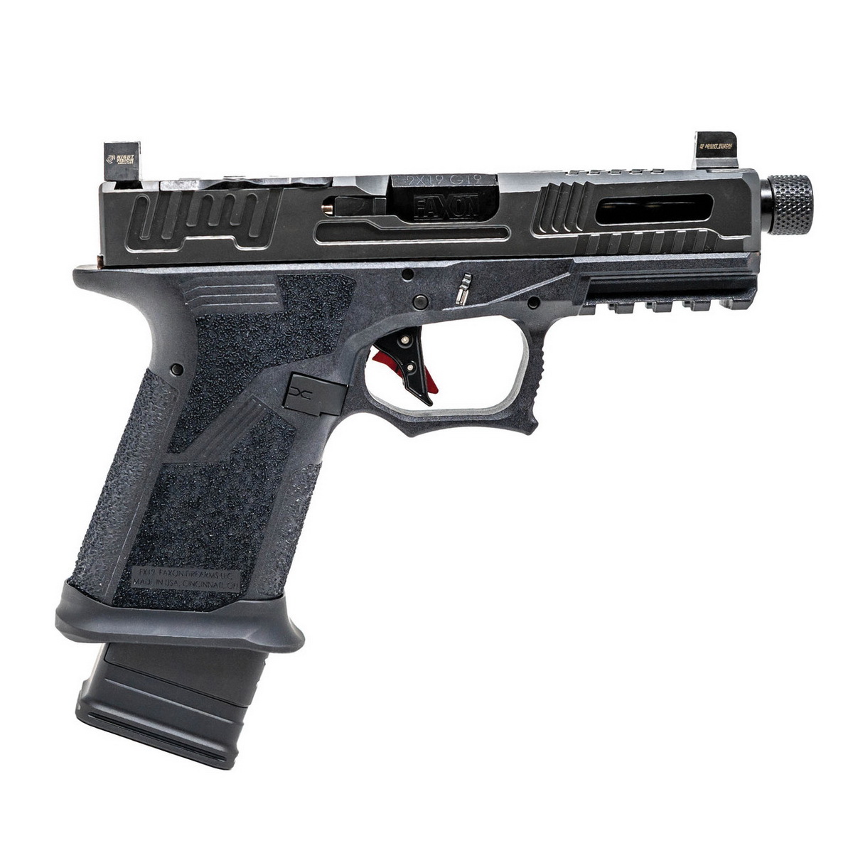 Faxon Firearms FX-19 Hellfire 9mm 4.60" Pistol 15rds, Black - FX-19-HF - Faxon Firearms