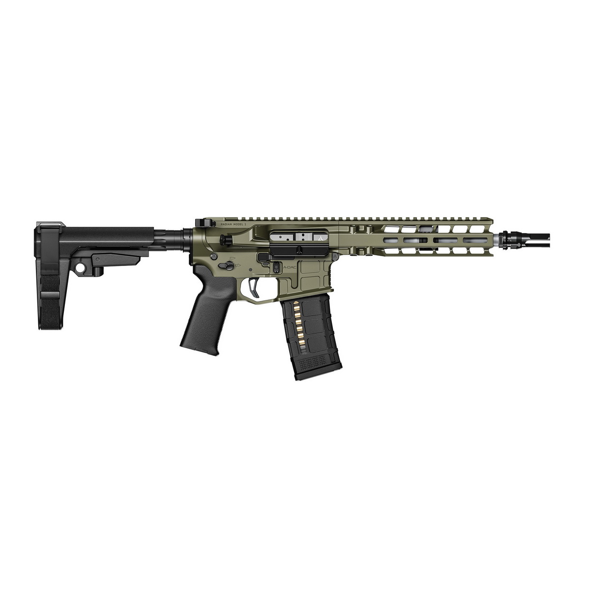 Radian Weapons Model 1 .300 AAC Blackout 9" AR Pistol, OD Green - R0505 - Radian Weapons