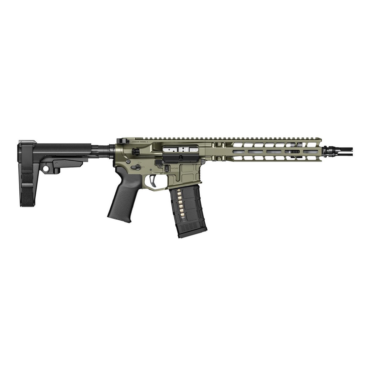 Radian Weapons Model 1 .223 Wylde 10.50" AR Pistol, OD Green - R0515 - Radian Weapons