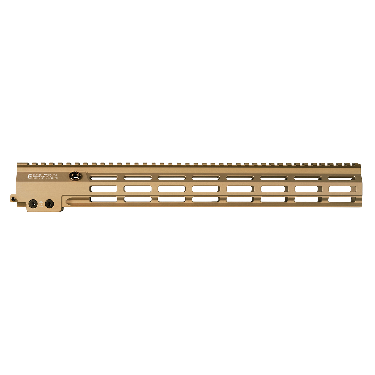 Geissele Automatics MK18 M-LOK Super Modular Rail 16.50", Desert Dirt - 05-791S - Geissele