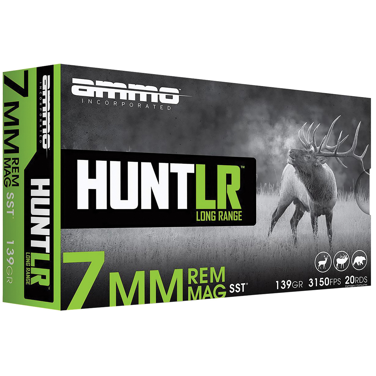 Ammo Inc Hunt Long Range 7mm 139 gr SST 20rds Rifle Ammo for High-Impact Ammo and Precision Hunting - 7MM139SSTA20 - Ammo Inc