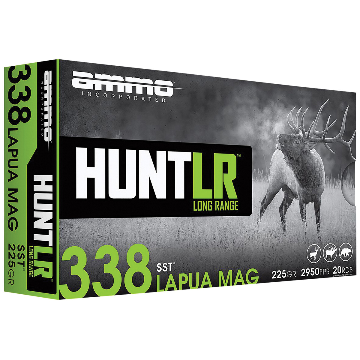 Ammo Inc Hunt Long Range .338 Lapua Magnum 225 gr SST 20rds Rifle Ammo for Maximum Shock Long-Range Accuracy - 338LM225STA20 - Ammo Inc
