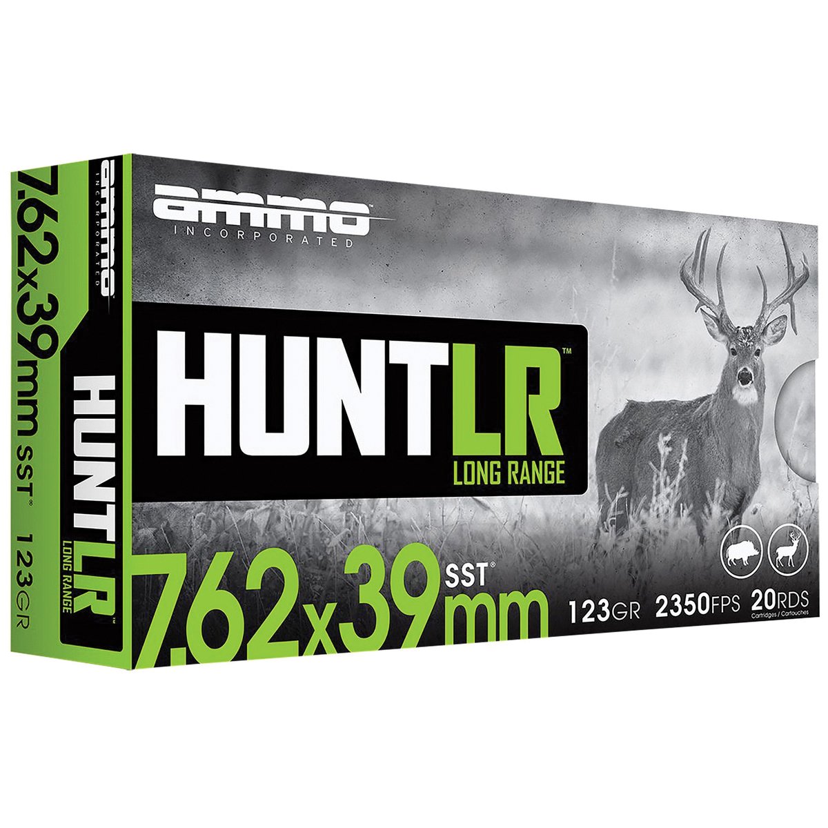 Ammo Inc Hunt Long Range 7.62x39mm 123 gr SST 20rds Rifle Ammo for Reliable Shock Tip and Tactical Long-Range - 76239123SSTA20 - Ammo Inc
