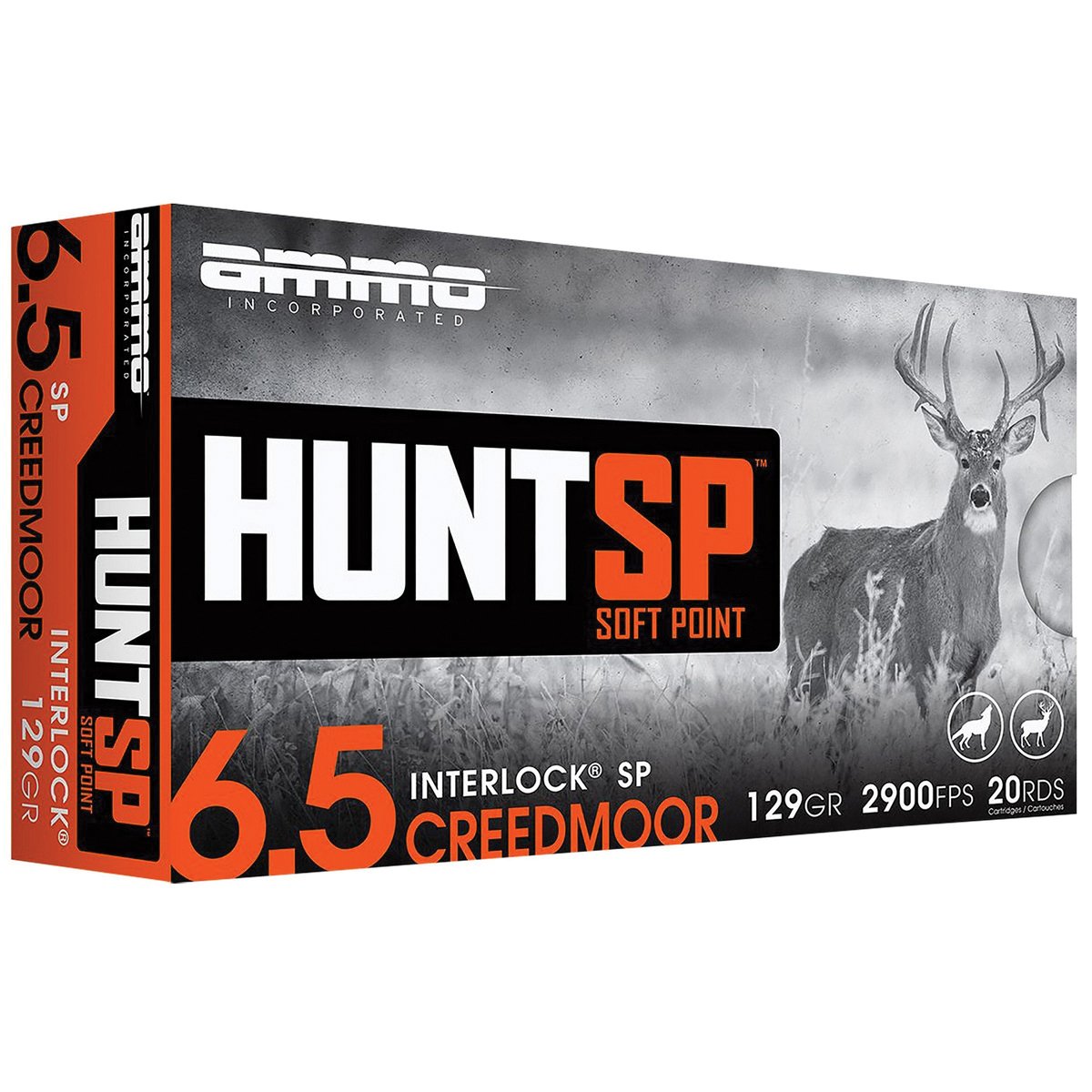 Ammo Inc Hunt 6.5 Creedmoor 129 gr SP 20rds Rifle Ammo for Precision Accurate Hunting - 65CM129SPA20 - Ammo Inc