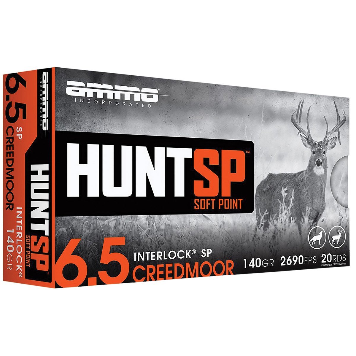 Ammo Inc Hunt 6.5 Creedmoor 140 gr SP 20rds Rifle Ammo for Superior Big Game - 65CM140SPA20 - Ammo Inc